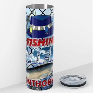 Personalized Fishing Life Net Ocean 20oz Skinny Tumbler