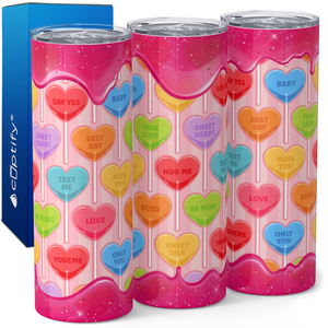 Lollipop Conversation Hearts 20oz Skinny Tumbler