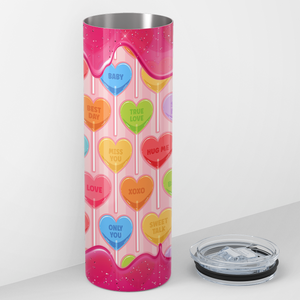 Lollipop Conversation Hearts 20oz Skinny Tumbler
