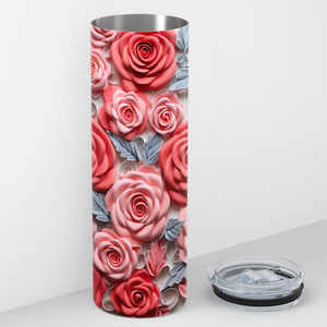 Roses and Leaves 3D 20oz Skinny Tumbler