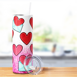 Love Letters and Glitter 20oz Skinny Tumbler