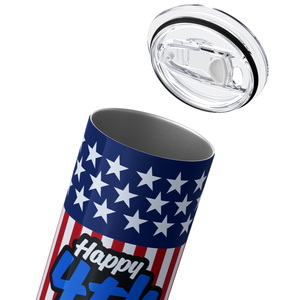 Happy 4th of July Stars and Stripes 20oz Skinny Tumbler