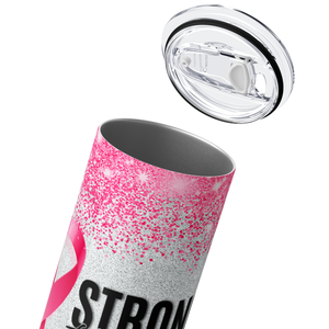 Stronger than the Storm on Glitter 20oz Skinny Tumbler