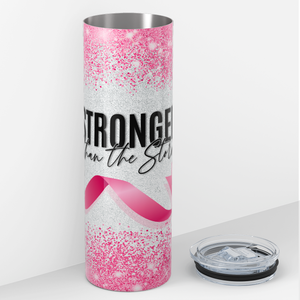 Stronger than the Storm on Glitter 20oz Skinny Tumbler
