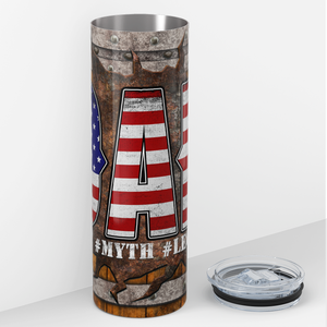 Dad Man Myth Legend American Flag 20oz Skinny Tumbler