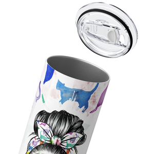 Cat Mom Life Colorful 20oz Skinny Tumbler