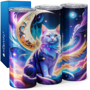 Colorful Cat Sitting 20oz Skinny Tumbler