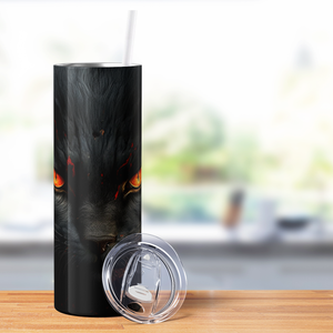 Fierce Cat Orange Eyes 20oz Skinny Tumbler