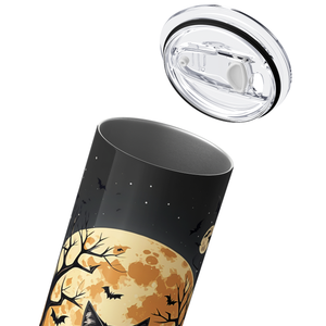 Halloween Moon Cat 20oz Skinny Tumbler