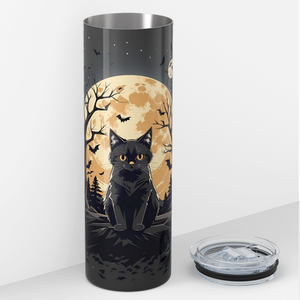 Halloween Moon Cat 20oz Skinny Tumbler