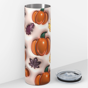 Pumpkins and Leaves Inflated Balloon 20oz Skinny Tumbler