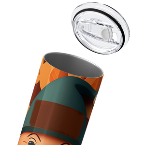 Gnome Face with Acorns and Fall Leaves 20oz Skinny Tumbler