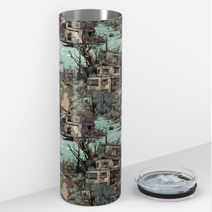 Zombie Torn Houses 20oz Skinny Tumbler