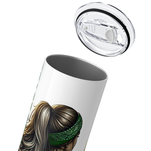 Personalized Just a Girl Who Loves Soccer Green 20oz Skinny Tumbler