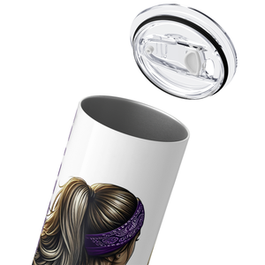 Personalized Just a Girl Who Loves Soccer Purple 20oz Skinny Tumbler