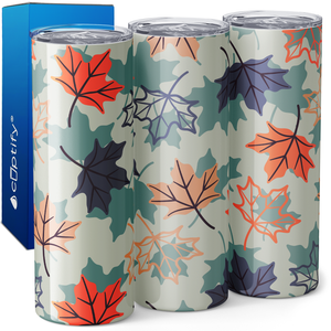 Fall Leaves Pastel 20oz Skinny Tumbler