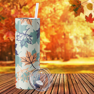 Fall Leaves Pastel 20oz Skinny Tumbler