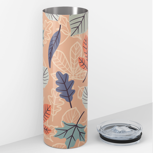 Pastel Fall Leaves Orange 20oz Skinny Tumbler