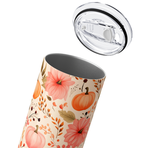 Pink Pumpkins and Leaves 20oz Skinny Tumbler