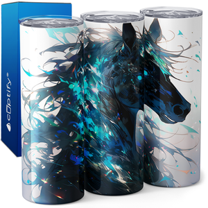 Glowing Blue Horse 20oz Skinny Tumbler