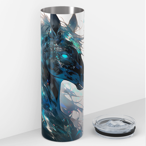 Glowing Blue Horse 20oz Skinny Tumbler
