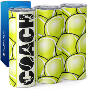 Tennis Coach on Tennis Balls 20oz Skinny Tumbler