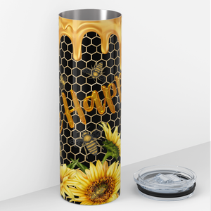 Bee Happy Sunflowers 20oz Skinny Tumbler