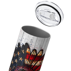 American Flag Sunflowers 20oz Skinny Tumbler