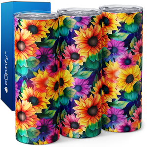 Colorful Sunflowers 20oz Skinny Tumbler