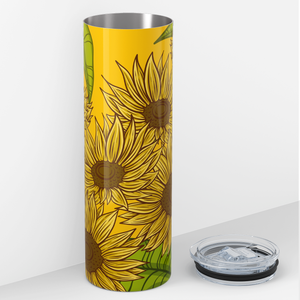 Sunflowers on Yellow 20oz Skinny Tumbler