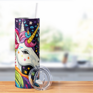Unicorns Rainbow Hair 20oz Skinny Tumbler