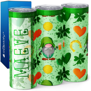Personalized St. Patrick's Gnome 20oz Skinny Tumbler