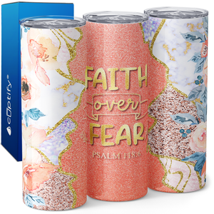 Faith Over Fear Psalm 118:6 20oz Skinny Tumbler
