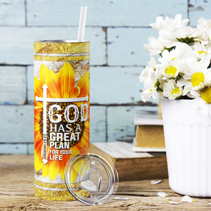 God Has A Great Plan For Your Life 20oz Skinny Tumbler
