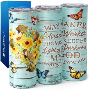 Way Maker Miracle Worker Promise Keeper 20oz Skinny Tumbler