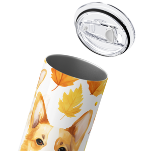 Pembroke Welsh Corgi Face in Autumn 20oz Skinny Tumbler