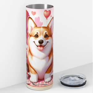 Valentines Day Corgi 20oz Skinny Tumbler