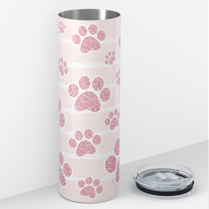 Paws Print Pink 20oz Skinny Tumbler