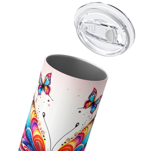 Colorful Butterflies 20oz Skinny Tumbler