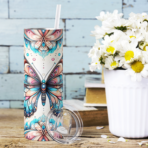 Majestic Butterfly 20oz Skinny Tumbler