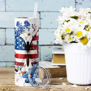 American Butterflies 20oz Skinny Tumbler
