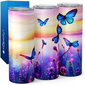 Blue Butterflies 20oz Skinny Tumbler