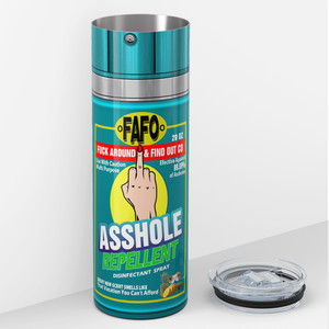 Asshole Replellent Coconut and Pineapple Teal 20oz Skinny Funny Tumbler