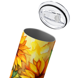 Watercolor Sunflowers 20oz Skinny Tumbler