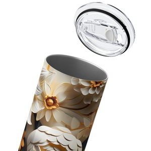 White Sunflowers 20oz Skinny Tumbler