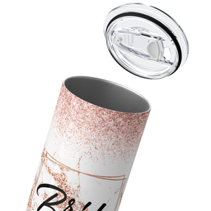 Personalized EST Year Bride on Rose Gold Glitters 20oz Skinny Tumbler
