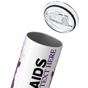 Personalized Real Bridesmaids Purple Floral 20oz Skinny Tumbler