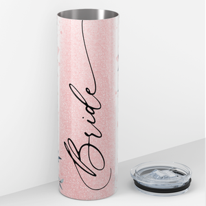 Floral Bride Blue and Pink 20oz Skinny Tumbler
