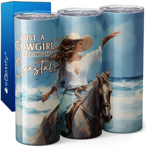 Just a Cowgirl Keeping it Coastal 20oz Skinny Tumbler