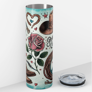 Peace Love Cowgirls 20oz Skinny Tumbler